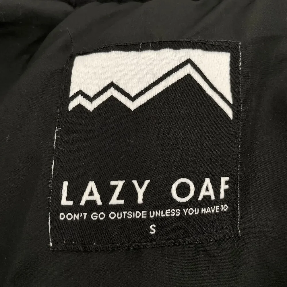 Lazy Oaf Midnight Lizard Puffer Jacket Black Rainbow Spotted Coat Unisex Size S